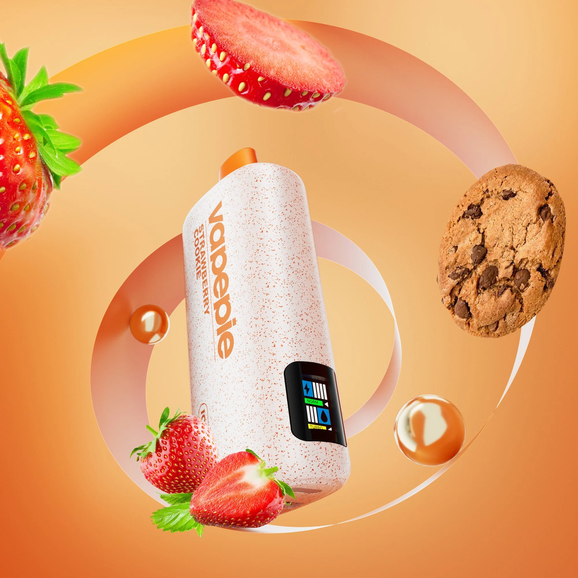 140cc9aaf1c7ba64d5ca0d81ccb0394223b78d67.webp Vapepie Powergo 9800 Puffs Strawberry Cookie - 图片 1