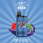 IGET BAR BLUEBERRY RASPBERRY ICE 3500 Puffs Disposable Vape - 图片 2