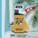 IGET BAR PASSION FRUIT MANGO LIME GUAVA 3500 Puffs - 图片 2