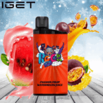IGET BAR PASSIONFRUIT WATERMELON JUICE 3500 Puffs - 图片 2