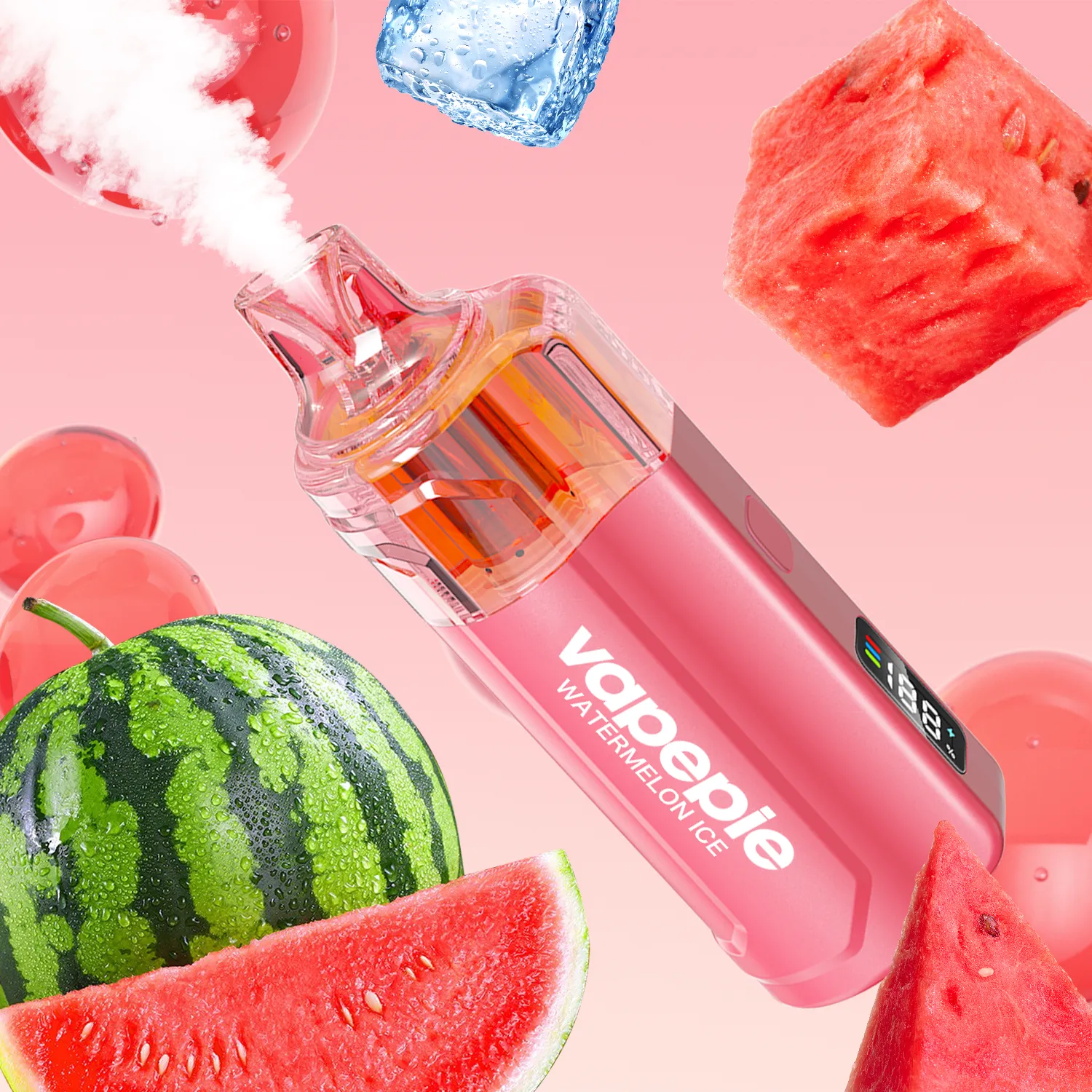 51ccf465eab9605564c787880cf26099.webp Vapepie Crystal Pop 15000 Puffs Watermelon Ice - Image 1