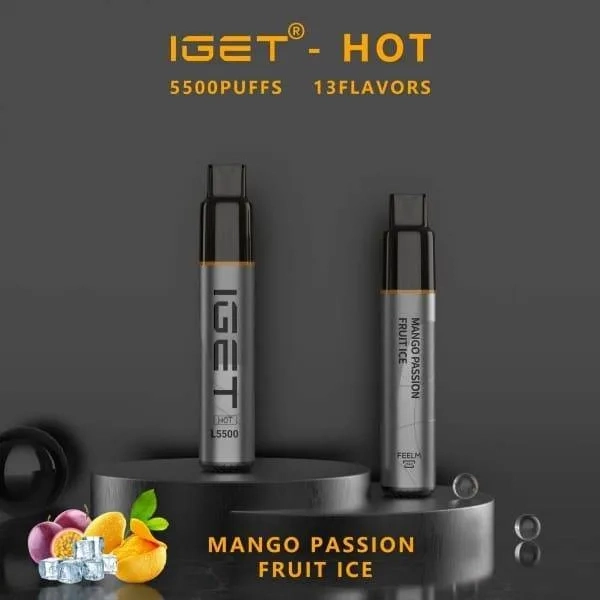 6-IGET-HOT-Mango-Passion-Fruit-I-3.webp IGET HOT 5500 Puffs Blackberry Pomegranate Cherry Ice - Image 1