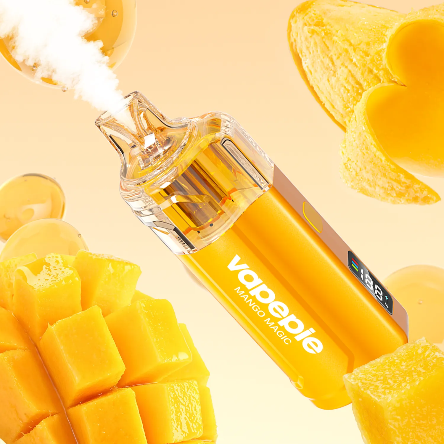 8af8822ccffb7ffd0d9b6eed62ddab23.webp Vapepie Crystal Pop 15000 Puffs Mango Magic - Image 1