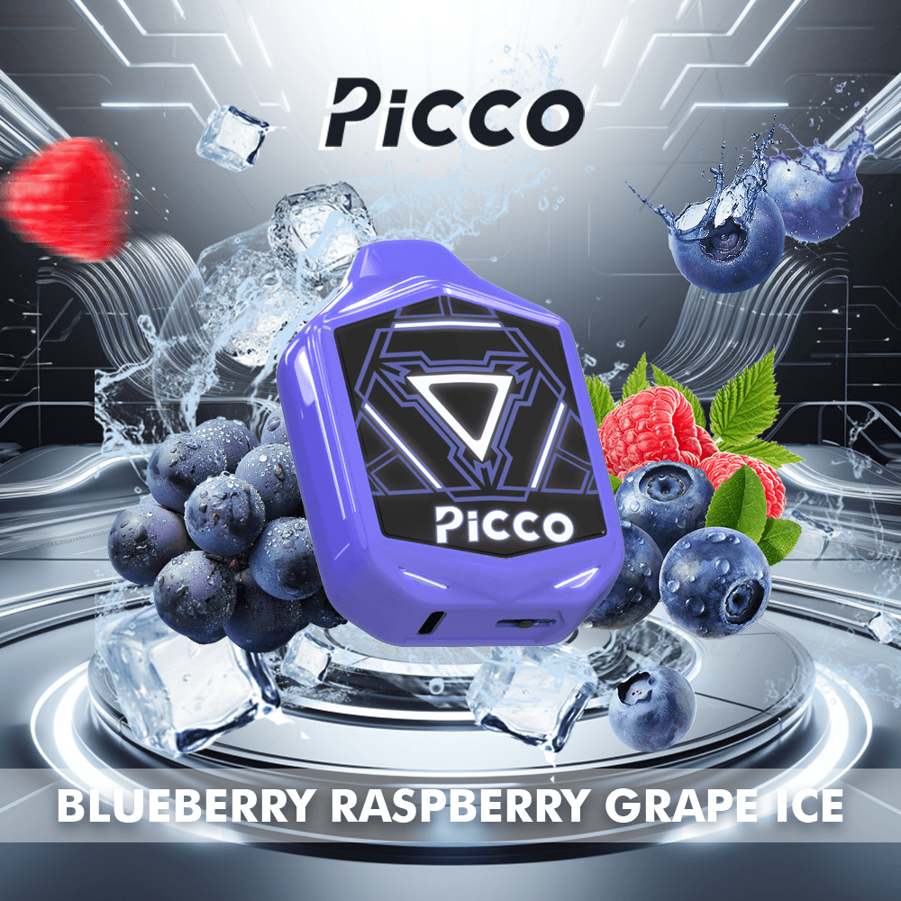 Blueberry-Raspberry-Grape-Ice.png Picco Voom 7000 Puffs - Blueberry Raspberry Grape Ice - Image 1