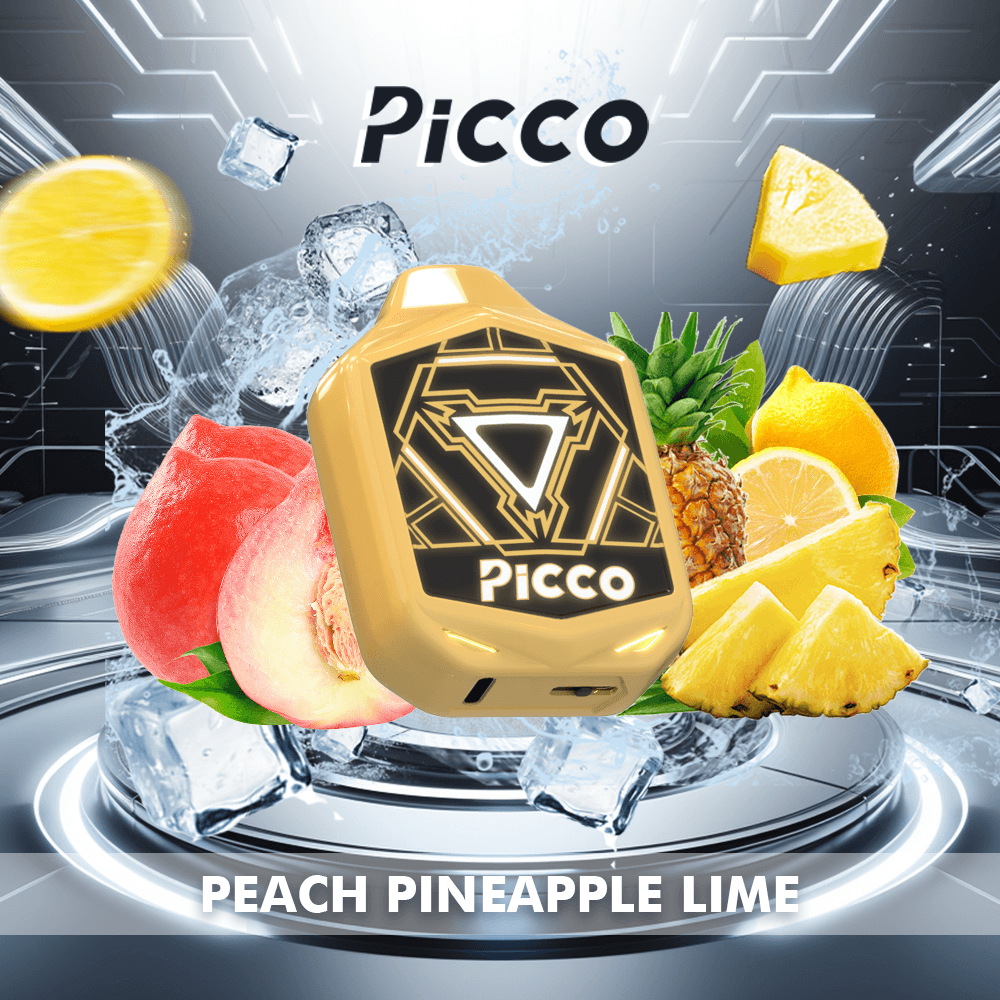 Peach-Pineapple-Lime.png Picco Voom 7000 Puffs - Peach Pineapple Lime - Image 1