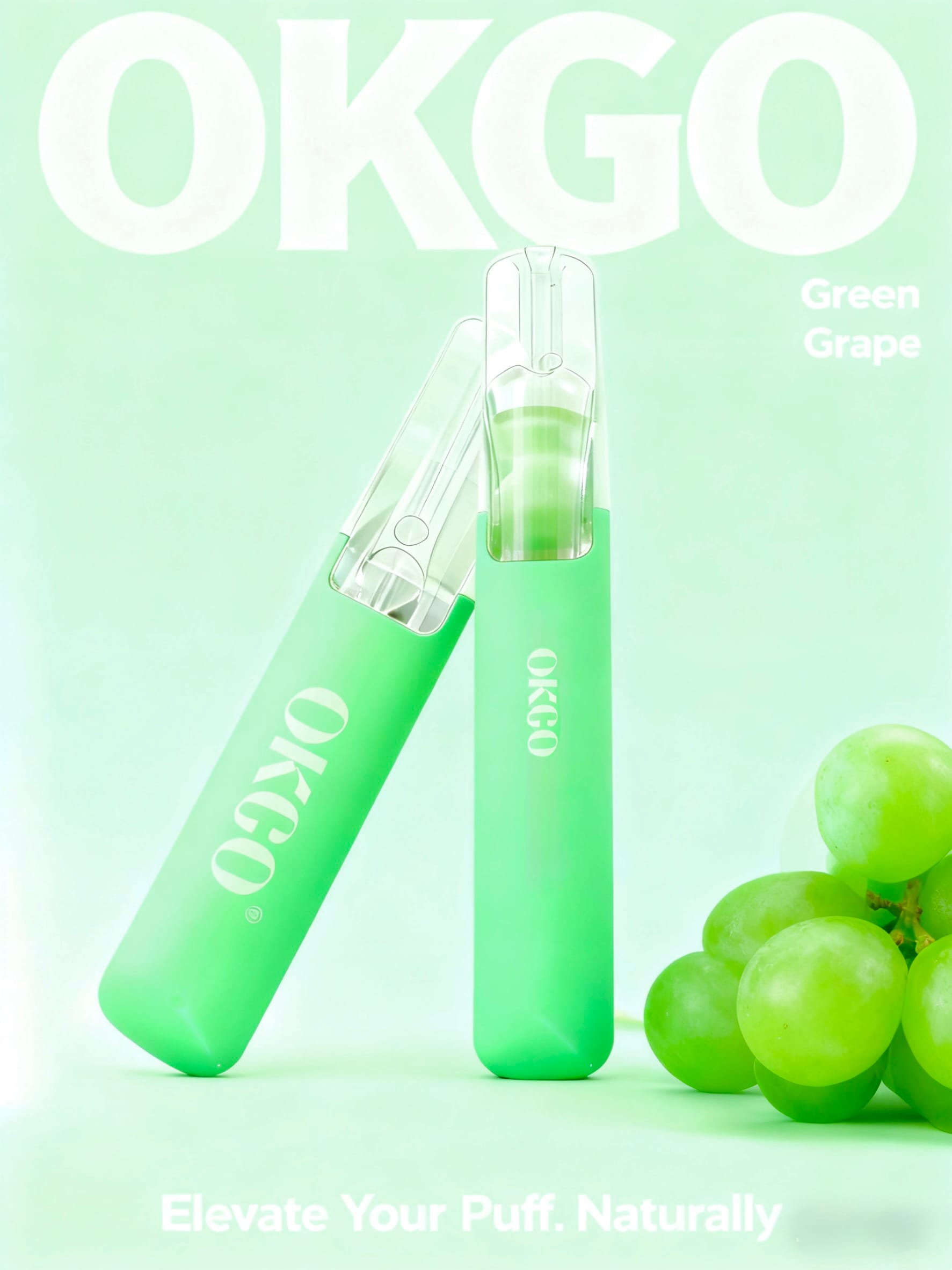 OKGO-6500-Puffs-Green-Grape.jpg OKGO 6500 Puffs Green Grape -10 Pack - Green Grape