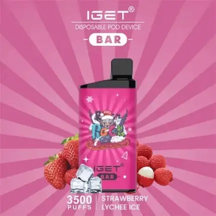 IGET BAR STRAWBERRY LYCHEE ICE 3500 Puffs Disposable Vape