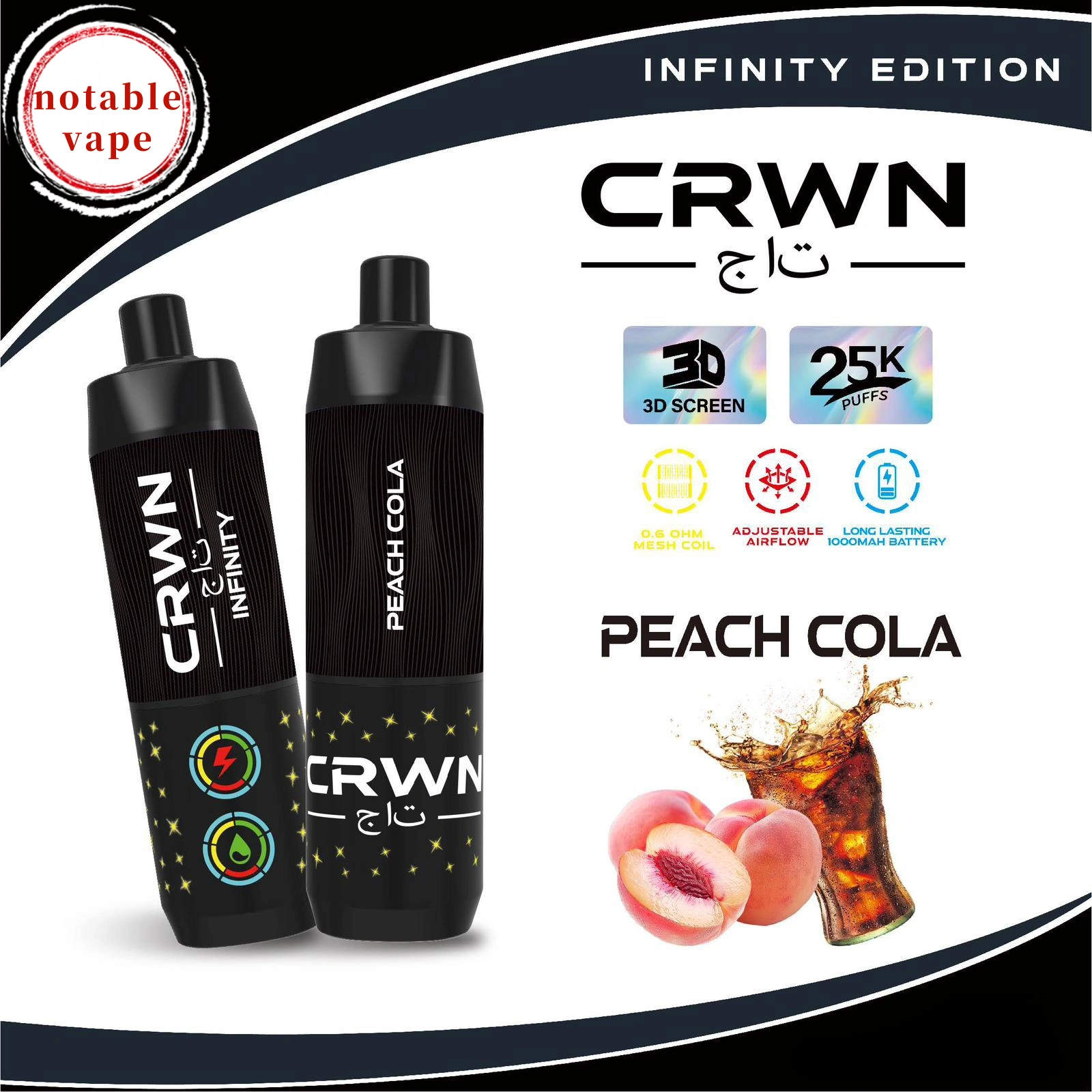 cbdb35_92c5d4e2ab3a48a99094c0bc76461542mv2.webp Crwn Infinity - Peach Cola - 25,000 - Image 1